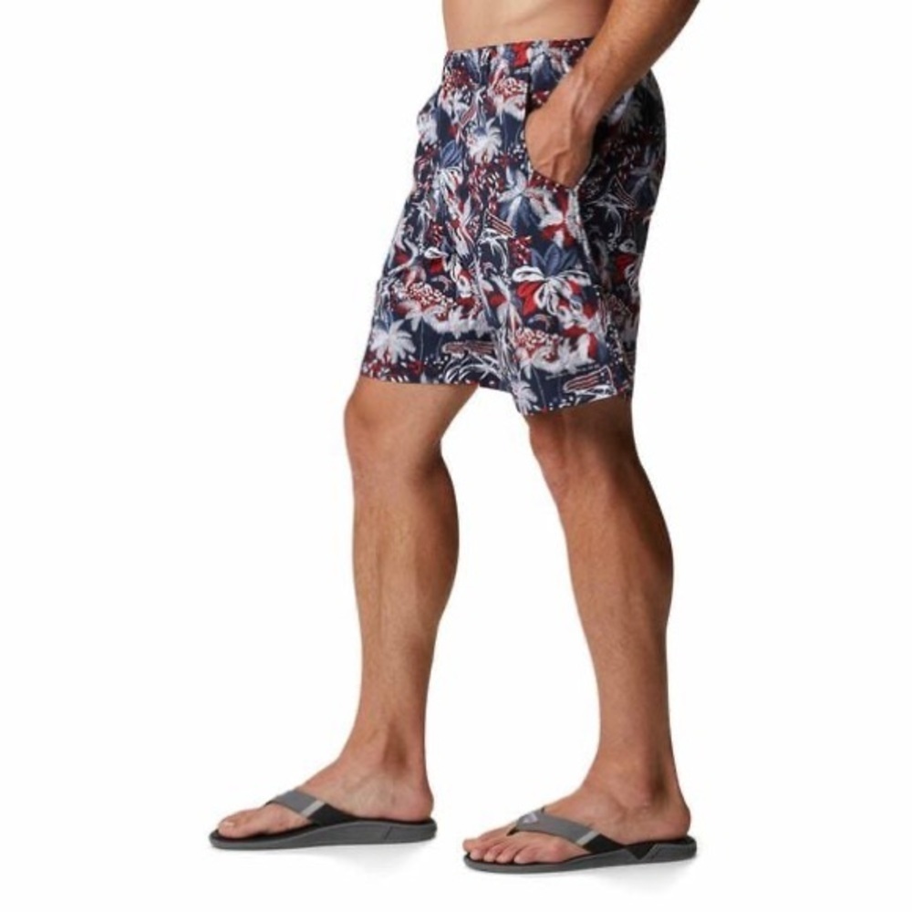 Columbia Men's PFG Super Backcast™ Swim Trunks- Red, Blue, White